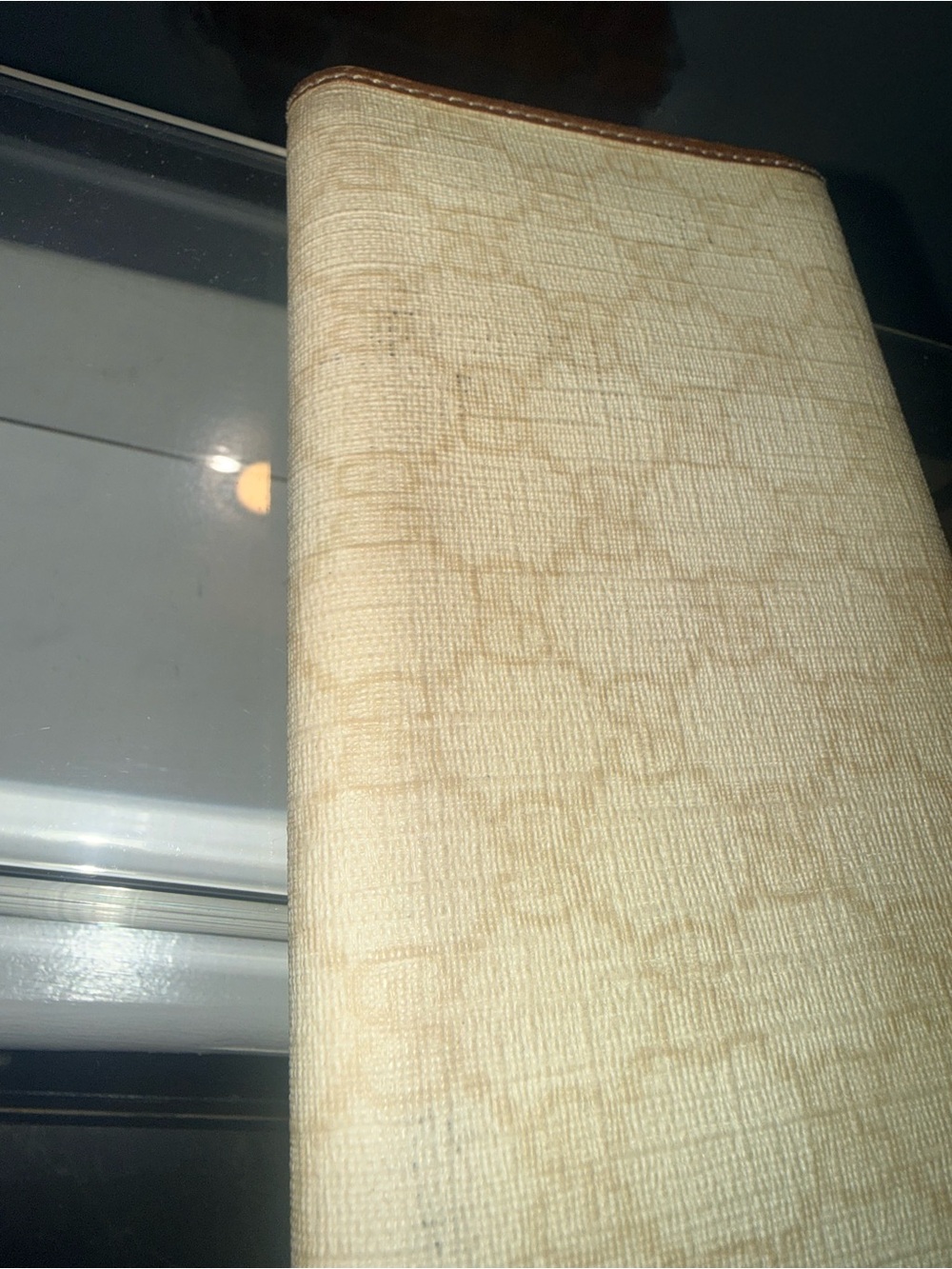 Gucci Vintage Rare Ivory GG Supreme Canvas Continental Wallet Brown Logo Plaque - Picture 7 of 10